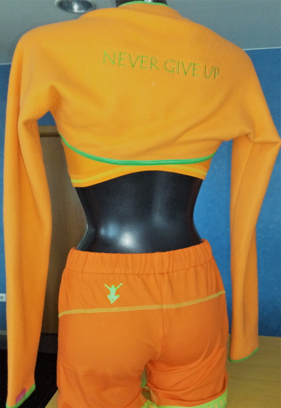 Fleecové Bolerko "NEVER GIVE UP" oranžové