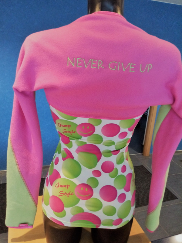Fleecové Bolerko "NEVER GIVE UP" ružové
